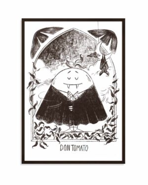 Don Tomato B&W, plakat autorski Megivegi.