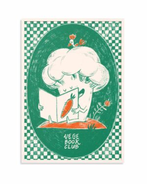 Vege Book Club, plakat autorski, Megivegi.