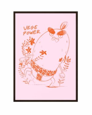 Vege power, plakat autorski, Megivegi.